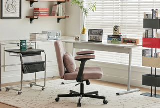 Sunvega Orange Criss Cross Armrest Office Chair with Wheels for Home Office