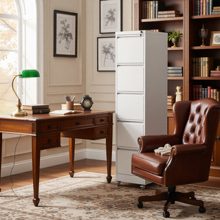 Sunvega 5 Drawer Metal Vertical File Cabinet with Lock on Wheels for Home Office