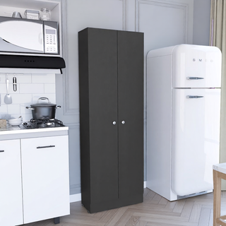 Sunvega Black Multistorage Pantry Cabinet with One Drawer and Two Shelves