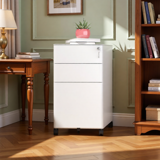 Sunvega 2 Drawer Mobile File Cabinet with Lock for Legal Letter A4 Size