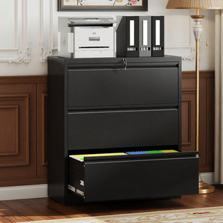 Sunvega 4 Drawer Lateral Metal File Cabinet with Lock for Home Office