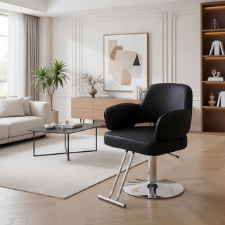 Sunvega Heavy Duty Hydraulic Salon Styling Chair with Wide Cushioned Seat and Square Base