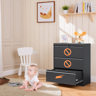 Sunvega 4 Drawer Lateral Metal File Cabinet with Lock for Home Office