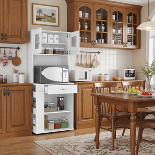 Sunvega Black Multistorage Pantry Cabinet with One Drawer and Two Shelves