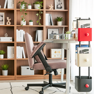 Sunvega Orange Criss Cross Armrest Office Chair with Wheels for Home Office