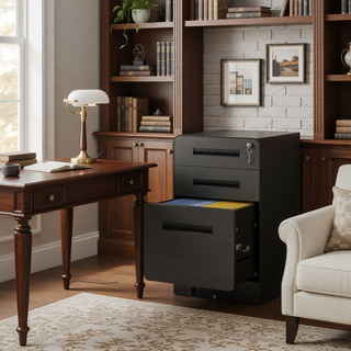 Sunvega 2 Drawer Mobile File Cabinet with Lock for Legal Letter A4 Size