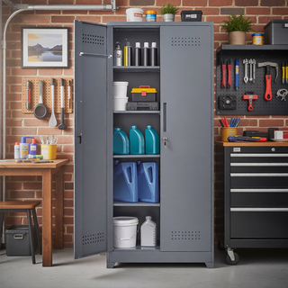 Sunvega Heavy Duty Steel Storage Cabinet With Locking Doors and Adjustable Shelves