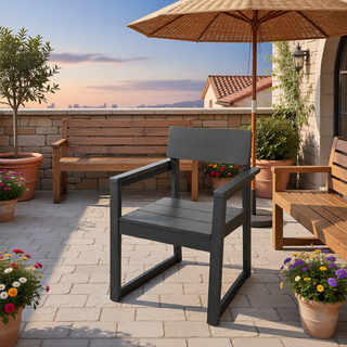Sunvega Modernist HDPE Outdoor Garden Armchairs with Backrest in Your Choice of Color
