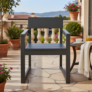 Sunvega Modernist HDPE Outdoor Garden Armchairs with Backrest in Your Choice of Color