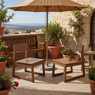 Sunvega Modernist HDPE Outdoor Garden Armchairs with Backrest in Your Choice of Color