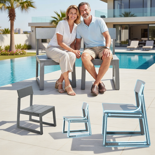 Sunvega Modernist HDPE Outdoor Garden Armchairs with Backrest in Your Choice of Color