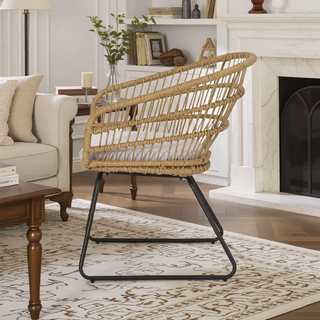 Sunvega Transitional Polyethylene Rattan Dining Chairs with Water-Resistant Cushions