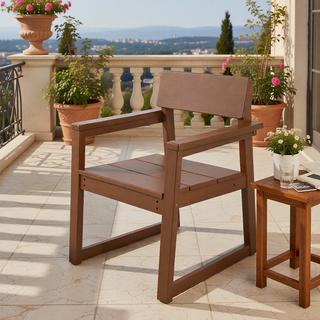 Sunvega Modernist HDPE Outdoor Garden Armchairs with Backrest in Your Choice of Color