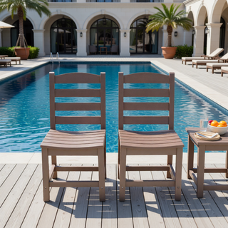 Sunvega Modernist HDPE Outdoor Garden Armchairs with Backrest in Your Choice of Color