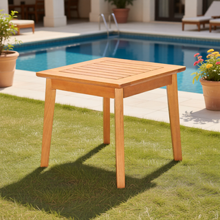 Sunvega Honey Eucalyptus Wooden Outdoor Dining Stool with Weather Resistant Finish