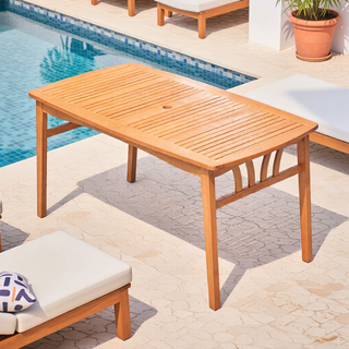 Sunvega Honey Eucalyptus Wooden Outdoor Dining Stool with Weather Resistant Finish