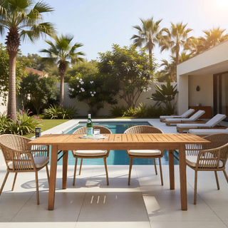 Sunvega Honey Eucalyptus Wooden Outdoor Dining Stool with Weather Resistant Finish