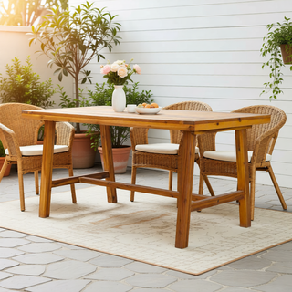 Sunvega Honey Eucalyptus Wooden Outdoor Dining Stool with Weather Resistant Finish