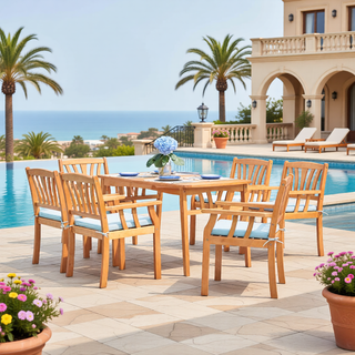 Sunvega Honey Eucalyptus Wooden Outdoor Dining Stool with Weather Resistant Finish