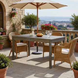 Sunvega Honey Eucalyptus Wooden Outdoor Dining Stool with Weather Resistant Finish