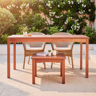 Sunvega Honey Eucalyptus Wooden Outdoor Dining Stool with Weather Resistant Finish