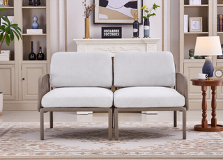 Sunvega Modern Indoor Outdoor Plastic Sofa Armchairs with Soft Cushion for Patio
