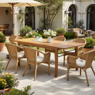 Sunvega Honey Eucalyptus Wooden Outdoor Dining Stool with Weather Resistant Finish