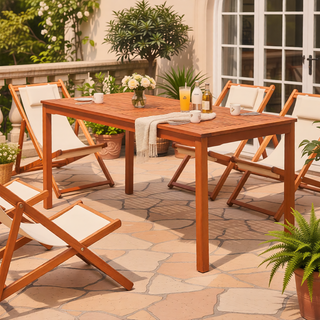 Sunvega Honey Eucalyptus Wooden Outdoor Dining Stool with Weather Resistant Finish
