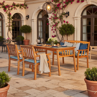 Sunvega Honey Eucalyptus Wooden Outdoor Dining Stool with Weather Resistant Finish