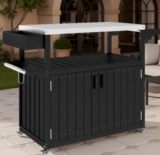 Sunvega Stainless Steel Outdoor Bar Cart with Wheels and Storage for Food Prep