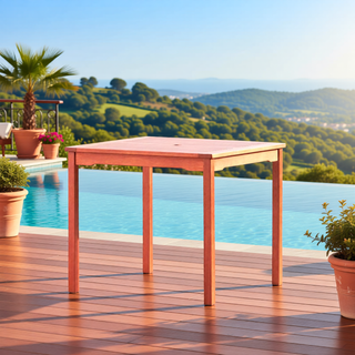 Sunvega Honey Eucalyptus Wooden Outdoor Dining Stool with Weather Resistant Finish