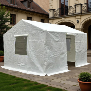 Sunvega Universal Winter Gazebo Cover with Sidewalls and Mesh Windows Waterproof