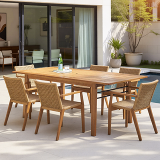 Sunvega Honey Eucalyptus Wooden Outdoor Dining Stool with Weather Resistant Finish