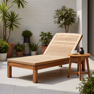 Sunvega Gray Acacia Wood Outdoor Square Table with Toothpick Leg Design
