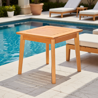 Sunvega Honey Eucalyptus Wooden Outdoor Dining Stool with Weather Resistant Finish
