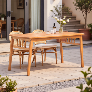 Sunvega Honey Eucalyptus Wooden Outdoor Dining Stool with Weather Resistant Finish