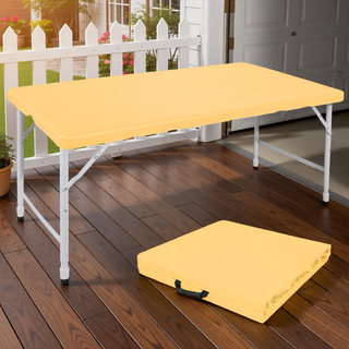 Sunvega 8ft Pink Folding Table with Waterproof Top and Foldable Design for Camping