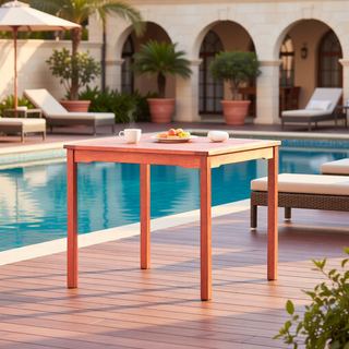 Sunvega Honey Eucalyptus Wooden Outdoor Dining Stool with Weather Resistant Finish