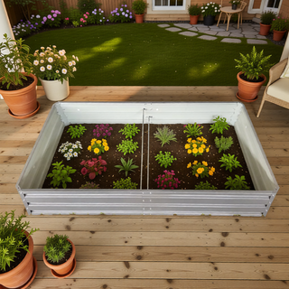 Sunvega 2 Pack Metal Raised Garden Bed Kit for Vegetables Flowers and Herbs