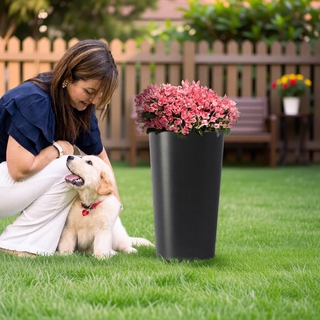Sunvega 2 Pack Tall 21.7 Inch Crack-Resistant UV-Resistant Matte Planter Box for Indoor Outdoor