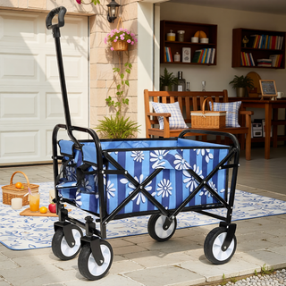 Sunvega Collapsible Foldable Wagon Cart with Colorful Design and Strapping System