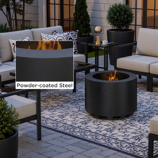 Sunvega 19 Inch Smokeless Fire Pit with Poker for Backyard Patio and Camping