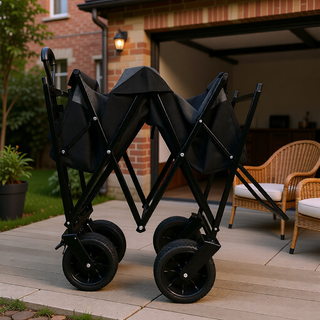 Sunvega Collapsible Wagon with Canopy 480Lbs Capacity 7" All-Terrain Wheels and Mosquito Net