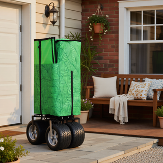 Sunvega Heavy-Duty 480lbs Folding Wagon Cart with Picnic Mat and All-Terrain Wheels