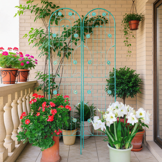 Sunvega 2 Pack 86.7" x 19.7" Rustproof Metal Garden Trellis for Climbing Plants