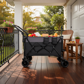 Sunvega Multi-Functional Push-Pull Folding Wagon Cart with 360° All-Terrain Wheels