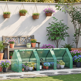Sunvega Upgraded Walk-in Tunnel Greenhouse with PE Cover and Mesh Door