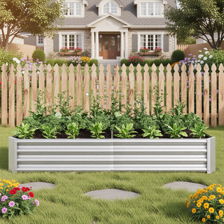Sunvega 72x36x12 Inch Metal Raised Garden Bed for Plants Vegetables and Flowers