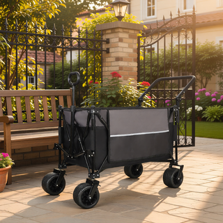 Sunvega Multi-Functional Push-Pull Folding Wagon Cart with 360° All-Terrain Wheels