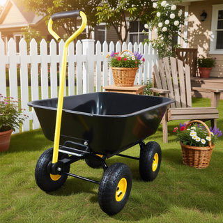 Sunvega Folding Garden Dump Truck with Steel Frame and 10-Inch Pneumatic Tires